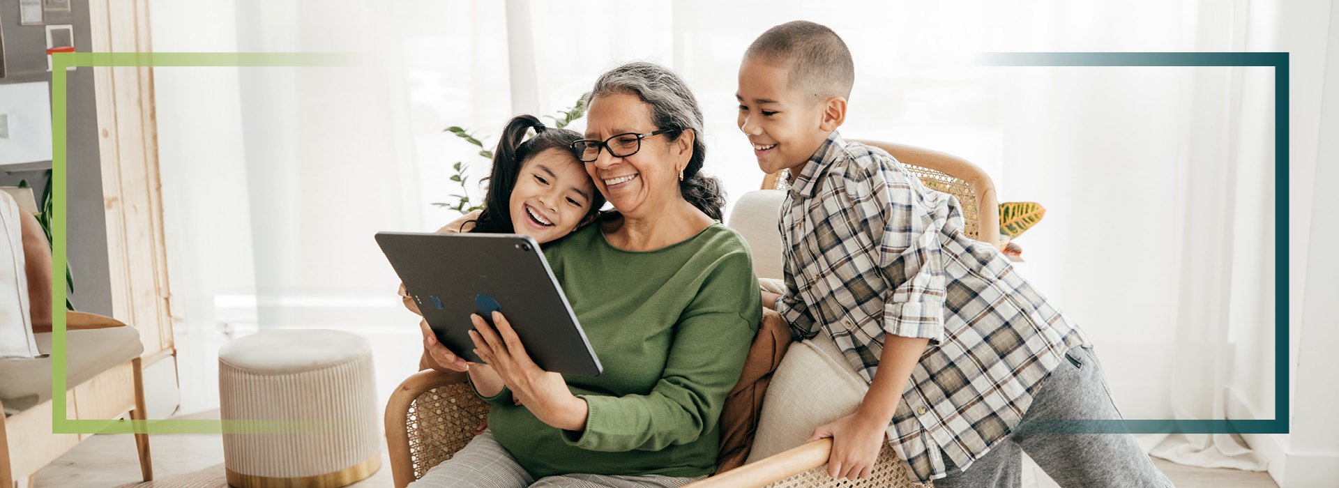 Person looking at a electronic tablet