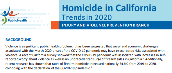 Homicide Trends in California 2020