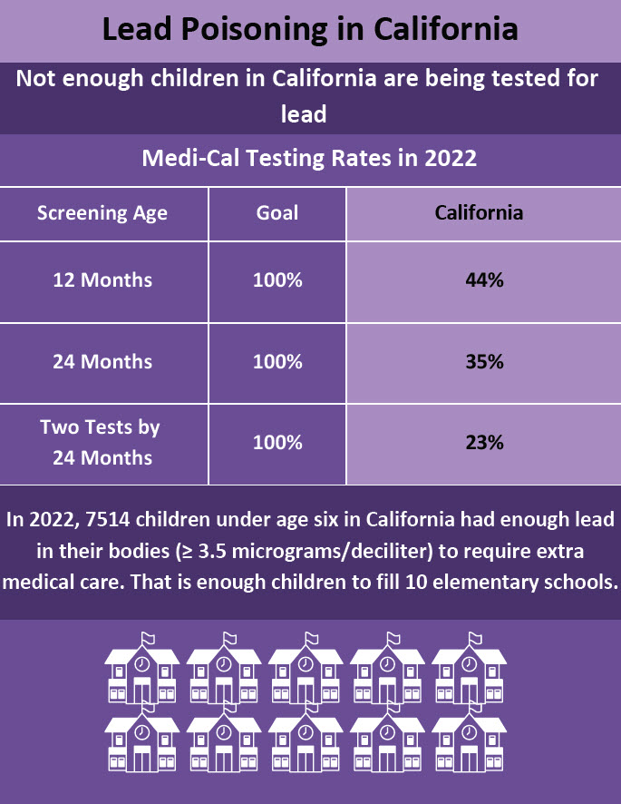 Screen shot of lead poisoning in California scorecard