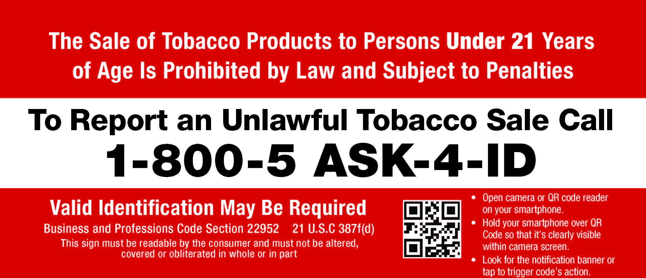 Tobacco Sales Illegal Under 21 Reporting