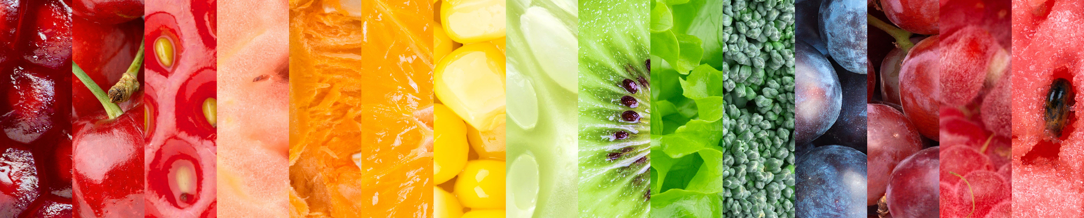 Fruits and veggies in the colors of the rainbow