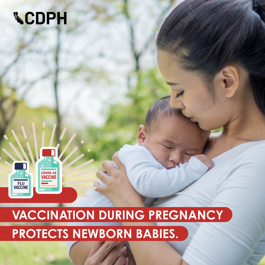 Vaccination during pregnancy protects newborn babies.