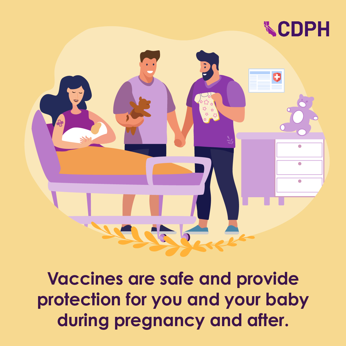 Vaccines are safe and provide protection fro you and your baby during pregnancy and after.