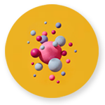 molecules in yellow background molecules in yellow background